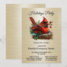 Christmas Cardinal Red Birds Flower Holidays Party