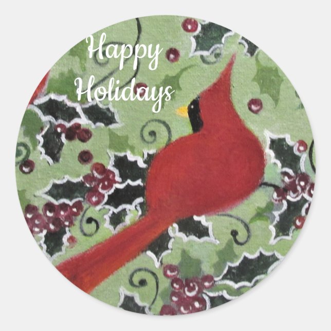 Christmas Cardinal/ sticker (Front)