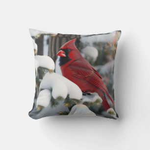 Christmas Cardinal Throw Pillow
