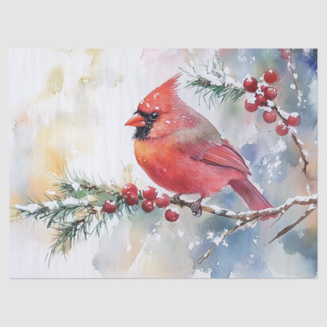 Christmas Cardinal Tissue Paper (Front)