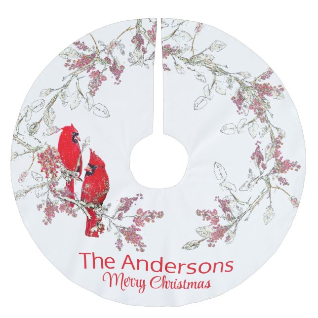 Christmas cardinal Tree Skirt (Front)