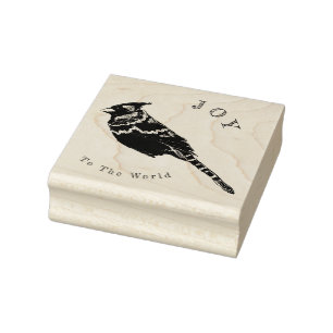 Christmas Cardinal~ Words or No Words~ Personalize Rubber Stamp