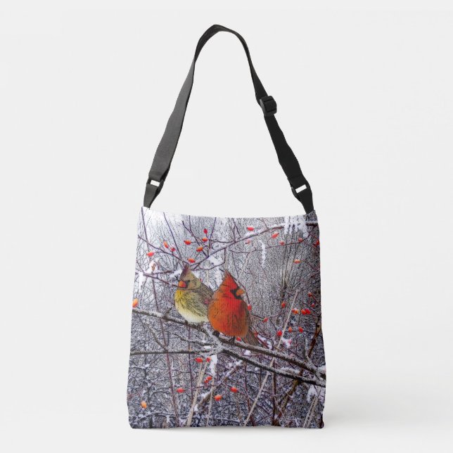 Christmas Cardinals Crossbody Bag (Back)