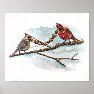 Christmas Cardinals Print