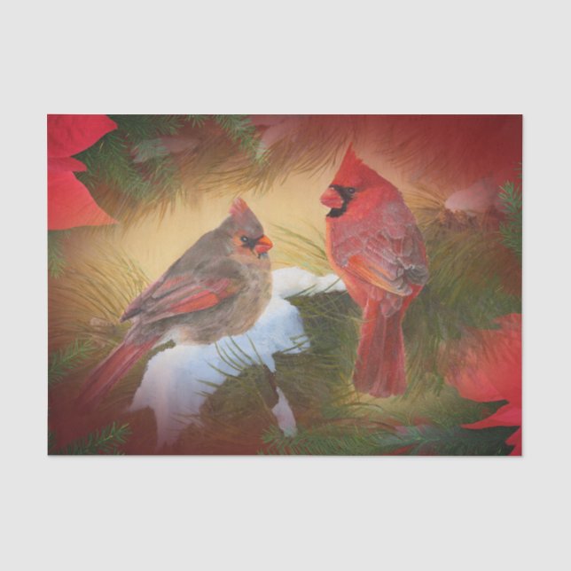 Christmas cardinals tissue paper (Front)