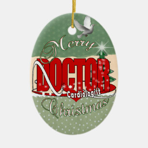 CHRISTMAS CARDIOLOGIST DOCTOR CERAMIC ORNAMENT