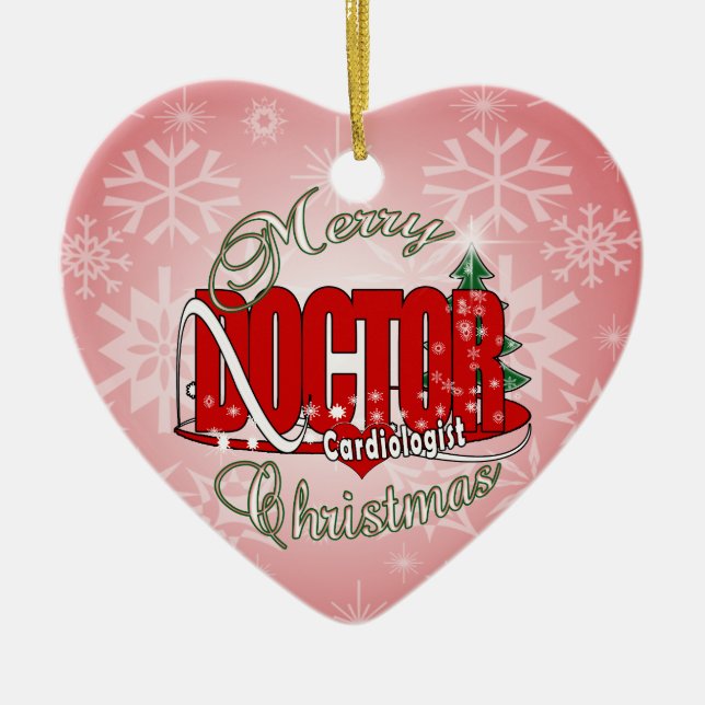 CHRISTMAS CARDIOLOGIST DOCTOR CERAMIC ORNAMENT (Front)