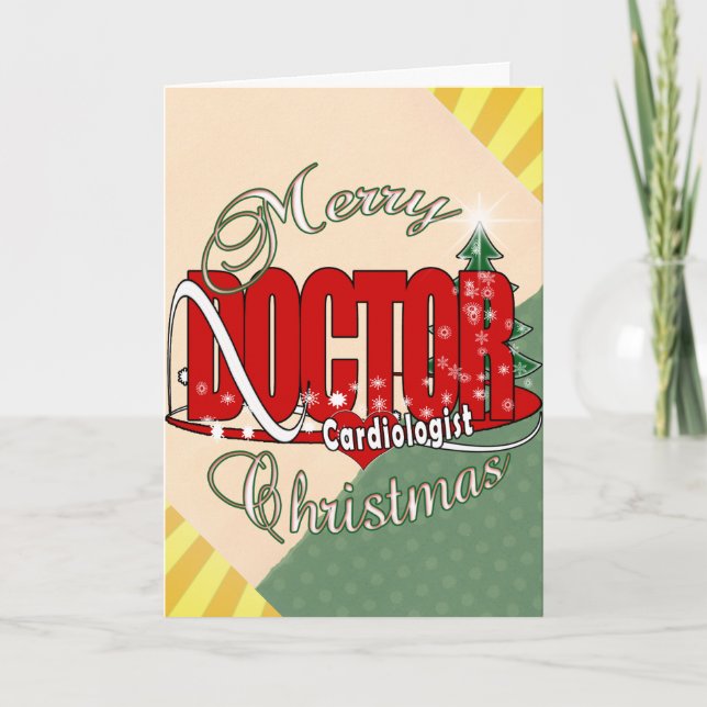 CHRISTMAS CARDIOLOGIST DOCTOR HOLIDAY CARD (Front)