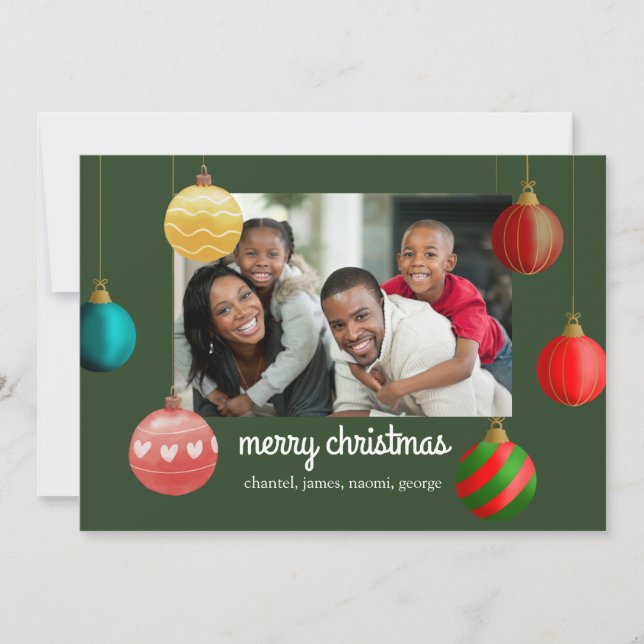 Christmas Cards Personalized Photo Ornaments Style (Front)