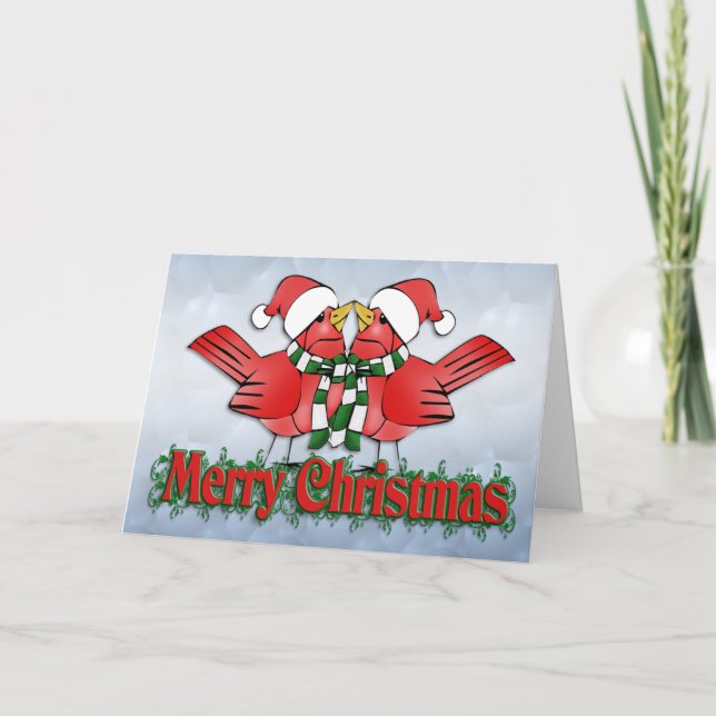 Christmas Cards with cute cardinals (Front)