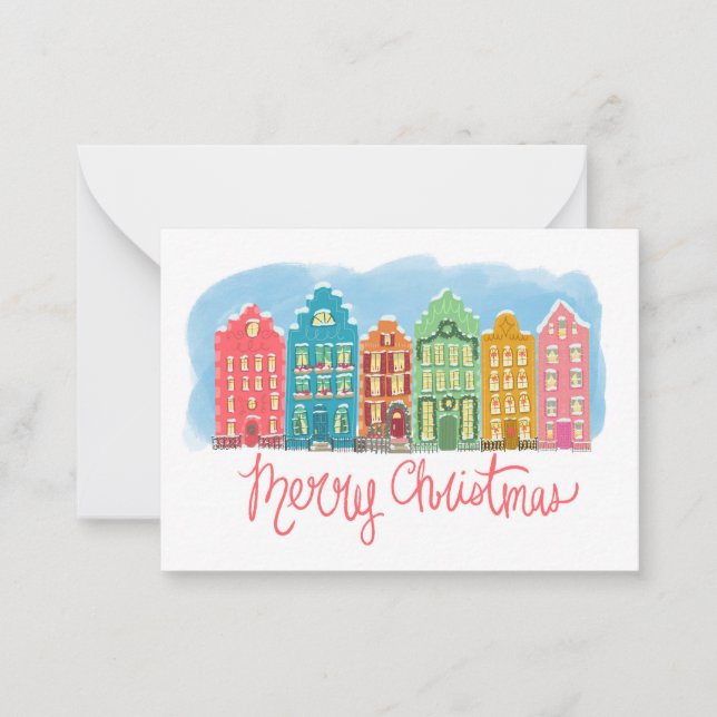 Christmas Cards with Cute Colourful Neighbourhood (Front)