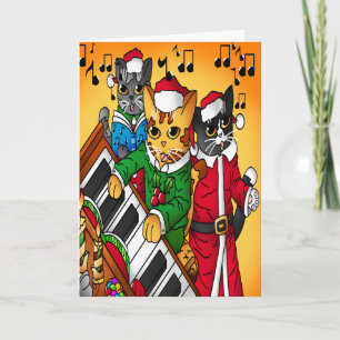 Christmas Carol Cats Card