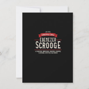 Christmas Carol, Ebenezer Scrooge, Holiday Design, Invitation