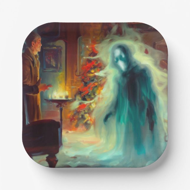 Christmas Carol Ghost of Christmas Future Paper Plate (Front)