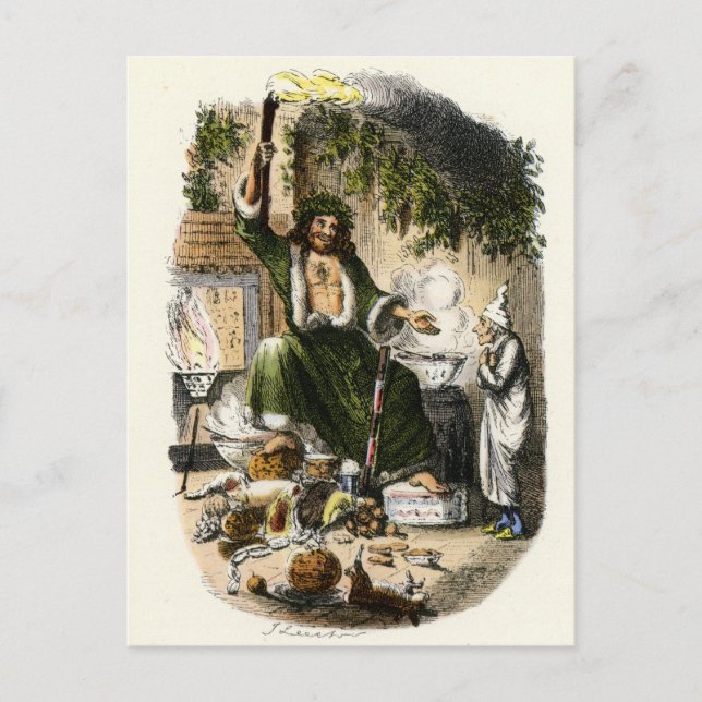 Christmas Carol - Ghost of Christmas Present Holiday Postcard (Front)
