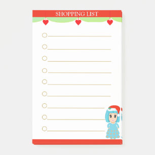 Christmas carol girl Shopping List Post-it Notes
