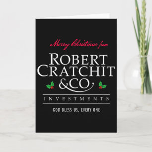 Christmas Carol Robert Bob Cratchit Ebenezer Scroo Card