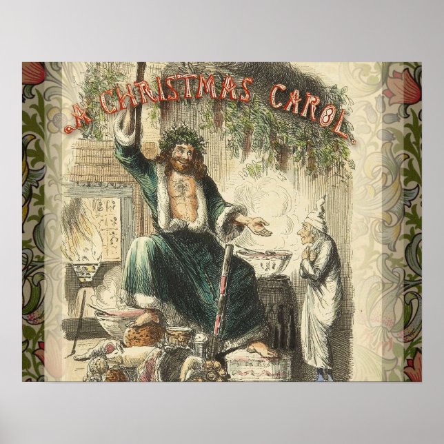 Christmas Carol Scrooge Ghost Present Artwork Poster (Front)