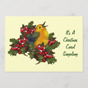 Christmas Carol Singalong: Bird, Holly, Berries Invitation