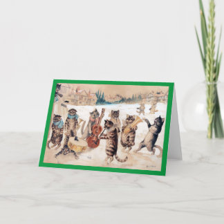 Christmas Carol Singing, Louis Wain Card