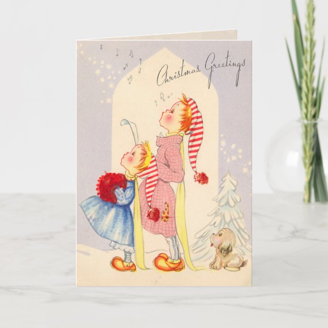 Christmas Carolers Christmas Card (Front)