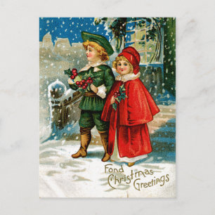 Christmas Carolers Holiday Postcard