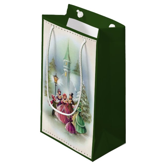 Christmas Carolers Holiday Vintage party bag (Front Angled)