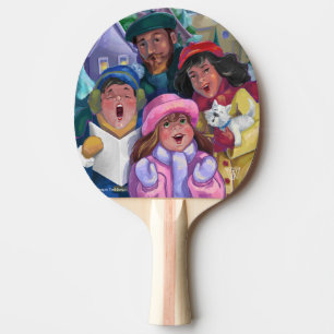 Christmas Carolers Ping Pong Paddle