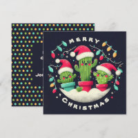 Christmas Carolers Potted Santa Cactus Plants