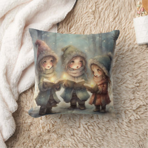 Christmas Carolers  Throw Pillow