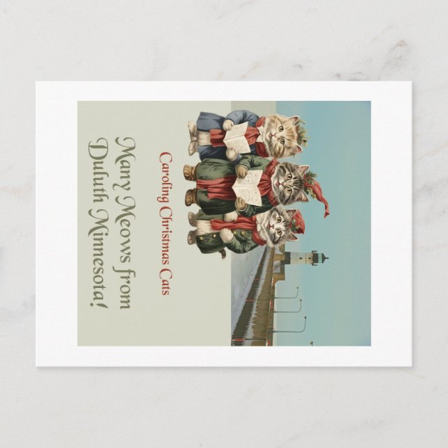 Christmas Caroling Cats Duluth Minnesota  Postcard (Front)