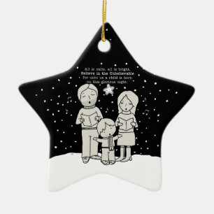 Christmas Caroling Ceramic Ornament