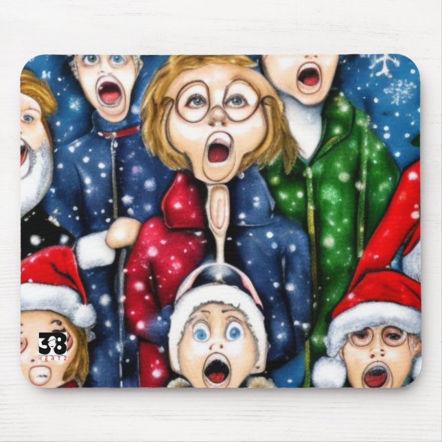 Christmas Caroling Mouse Pad (Front)
