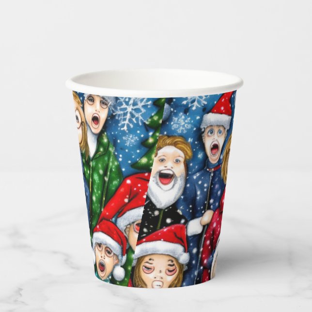Christmas Caroling Paper Cups (Front)