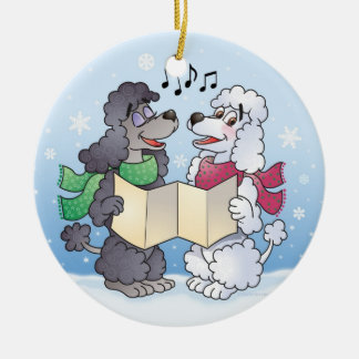Christmas Caroling Poodles Ornament