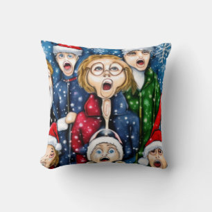 Christmas Caroling Throw Pillow