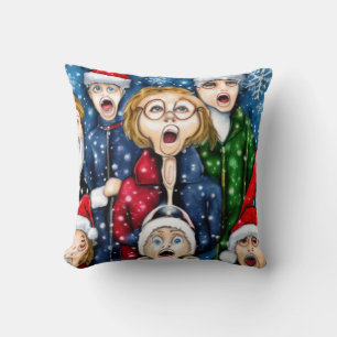 Christmas Caroling Throw Pillow