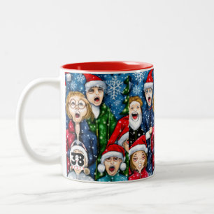 Christmas Caroling Two-Tone Coffee Mug