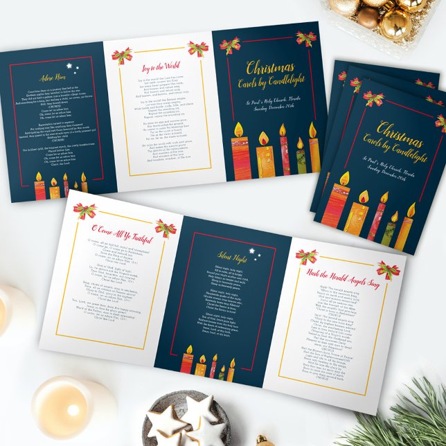 Christmas carols by candlelight song sheets Tri-Fold programme (Creator Uploaded)