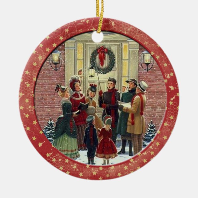 Christmas Carols Ceramic Ornament (Front)
