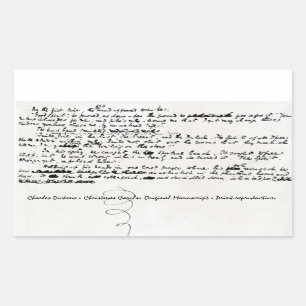 CHRISTMAS CAROLS CHARLES DICKENS MANUSCRIPT STICKER