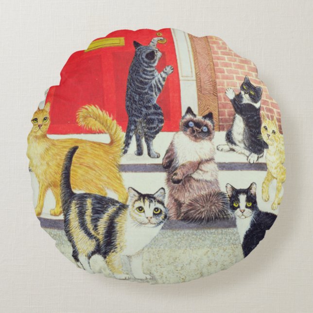 Christmas Carols Round Pillow (Front)