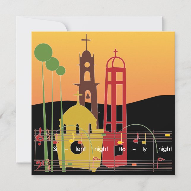 Christmas Carols Silent Card/Invitation Invitation (Front)