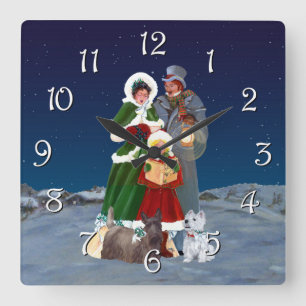Christmas Carols Square Wall Clock