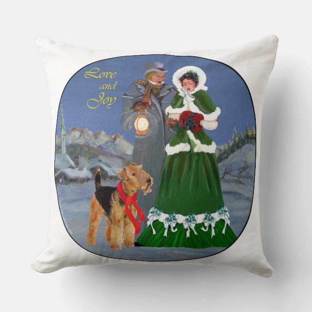 Christmas Carols Throw Pillow (Front)