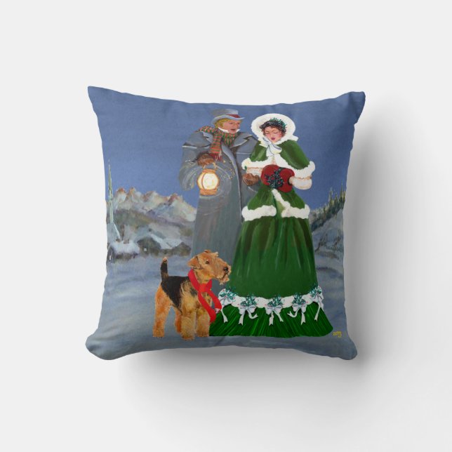 Christmas Carols Throw Pillow (Front)