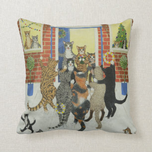 Christmas carols throw pillow