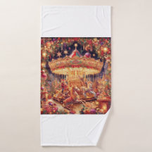 'Christmas Carousel Joy Bath Towel