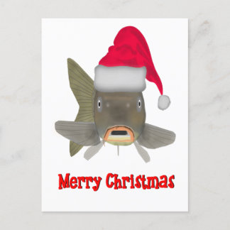 Christmas Carp Holiday Postcard