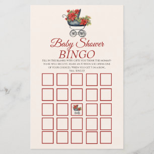 Christmas Carriage Baby Shower BINGO Game